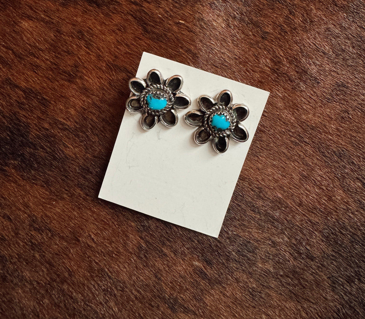 Turquoise Flower Studs