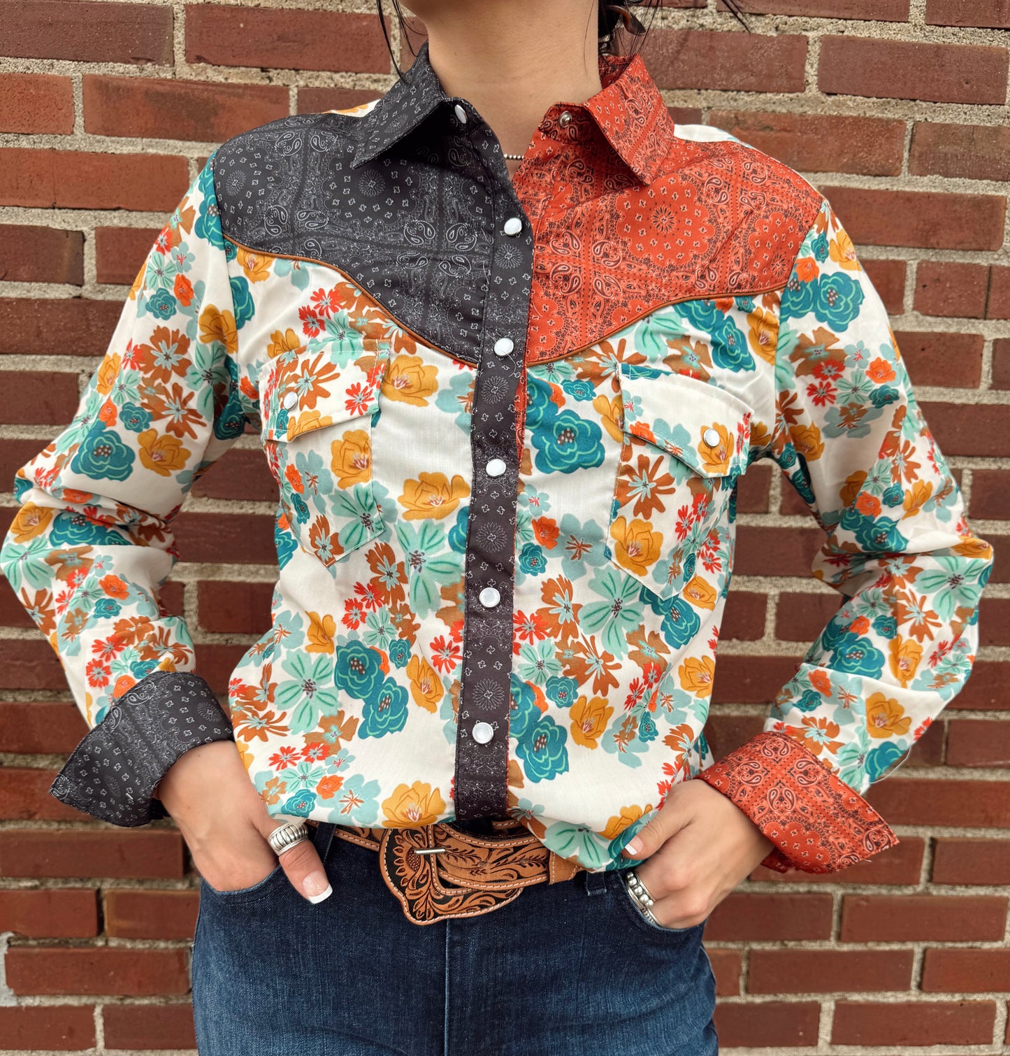 Floral Paisley Pearl Snap