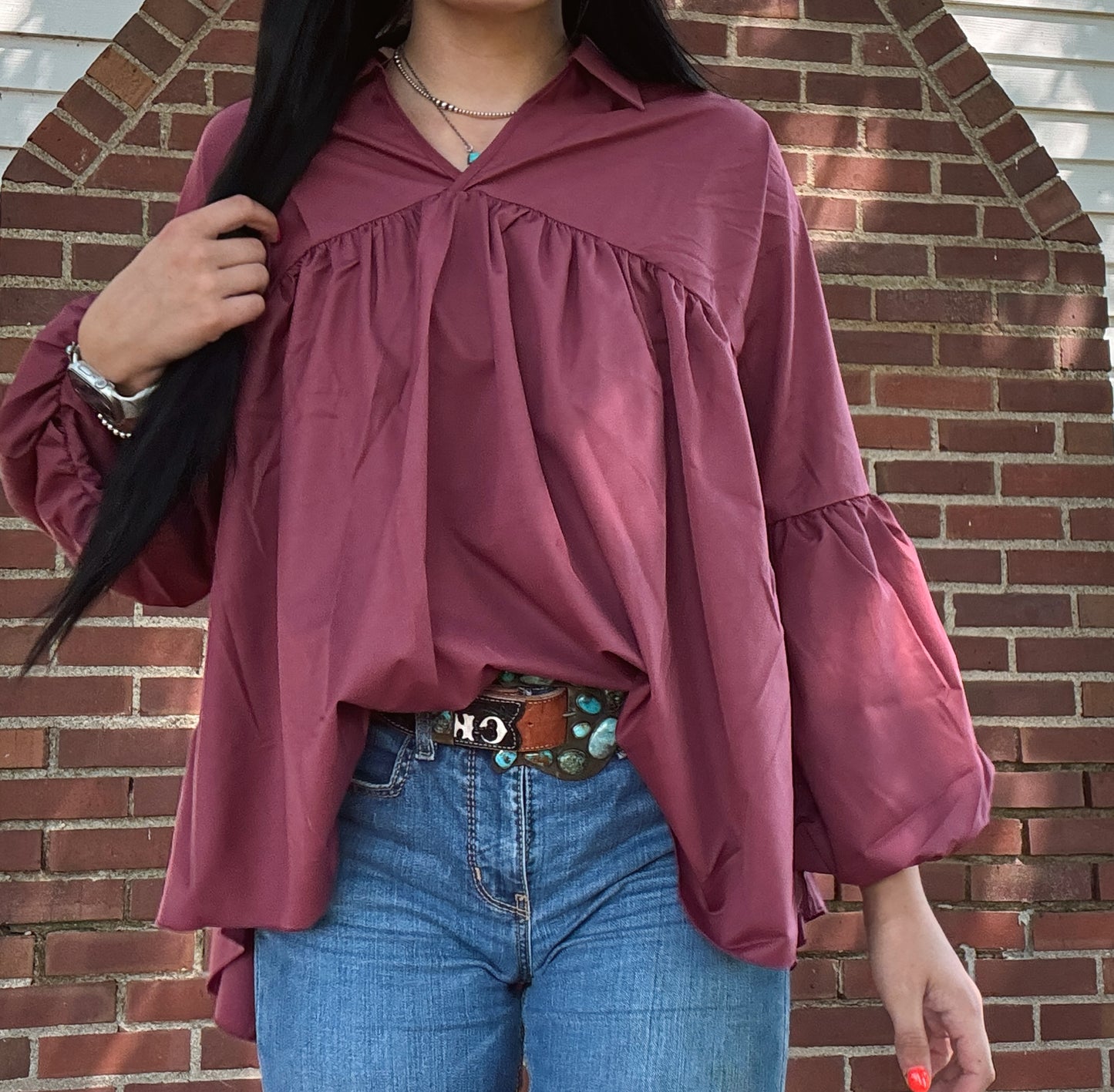 Wine Blouse