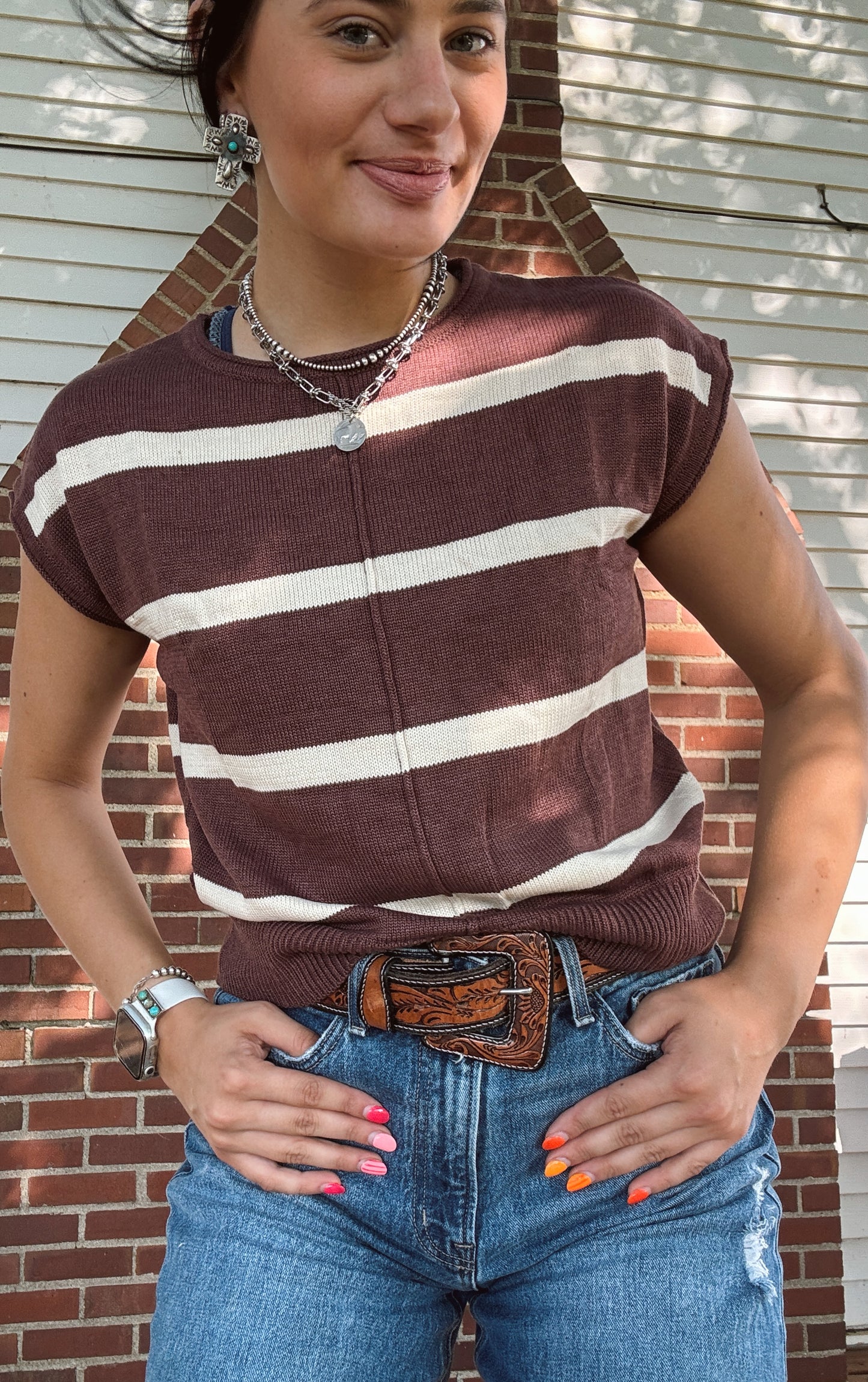 Mocha Striped Tank