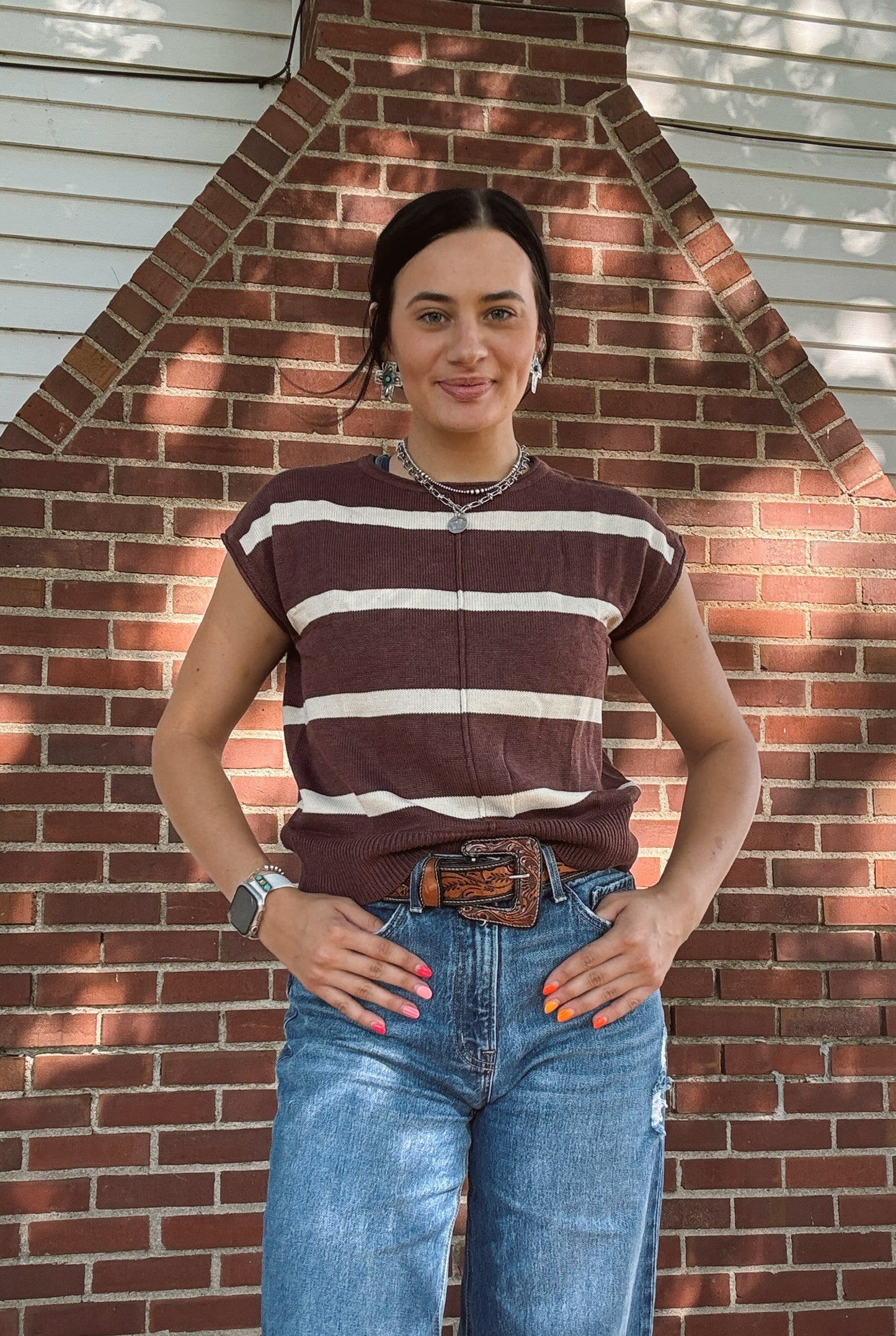 Mocha Striped Tank
