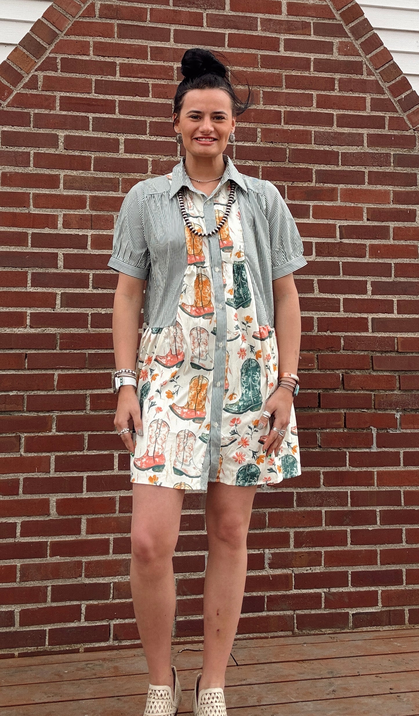 Boots & Stripes Dress