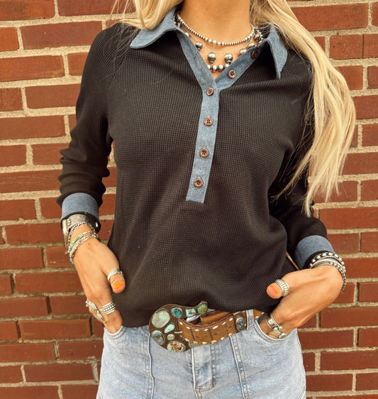 The Hint of Denim Top
