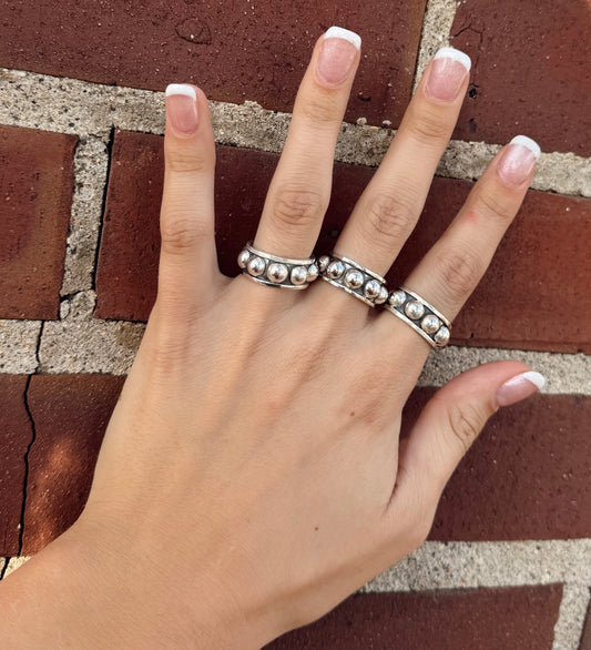 Dot Sterling Silver Adjustable Ring