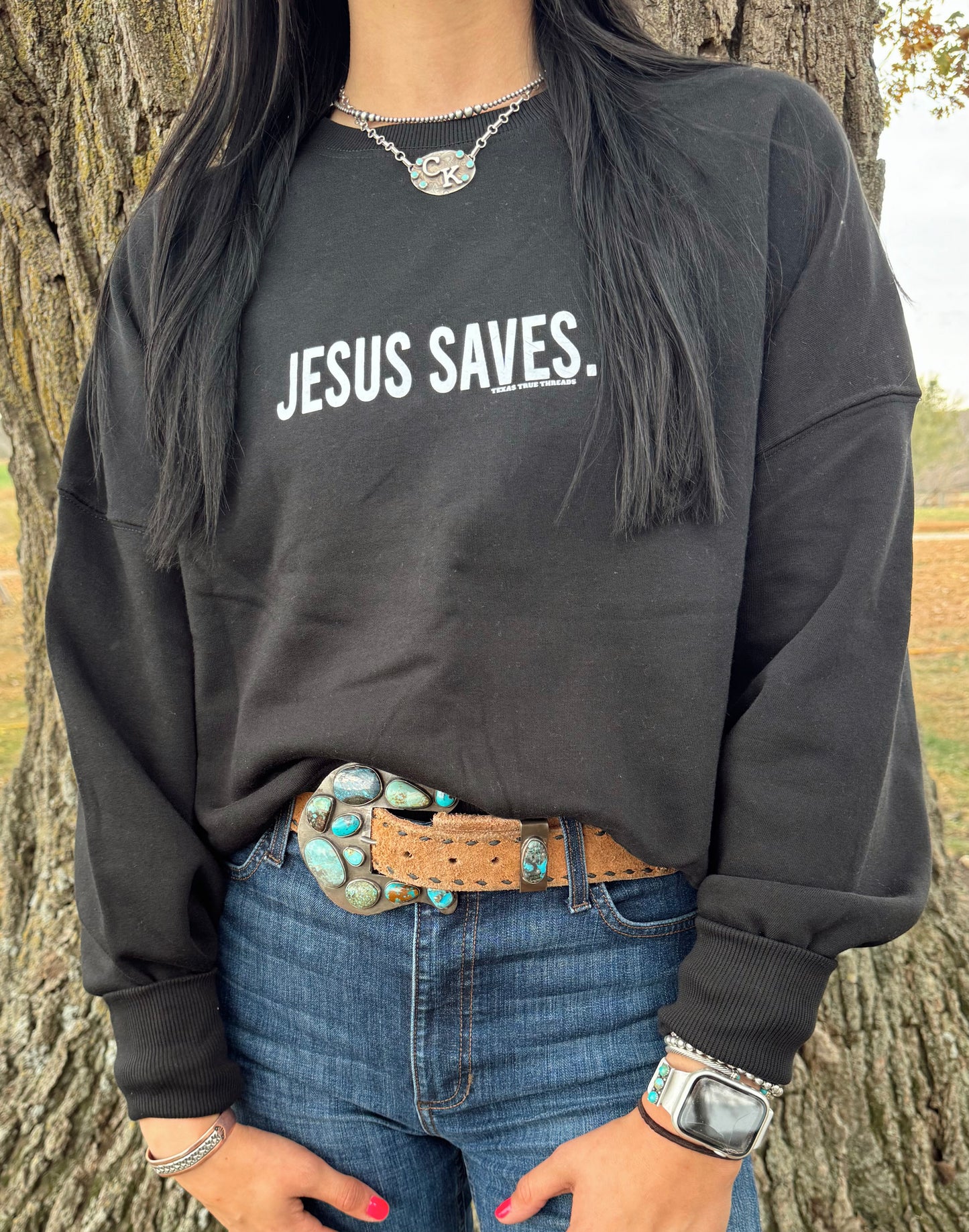 Jesus Saves Crewneck (Black)